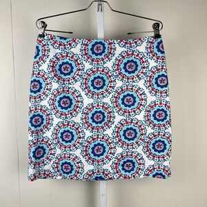 Talbots Petites Skirt Geo Daisies Flowers‎ Stretch Cotton Canvas Size 10P